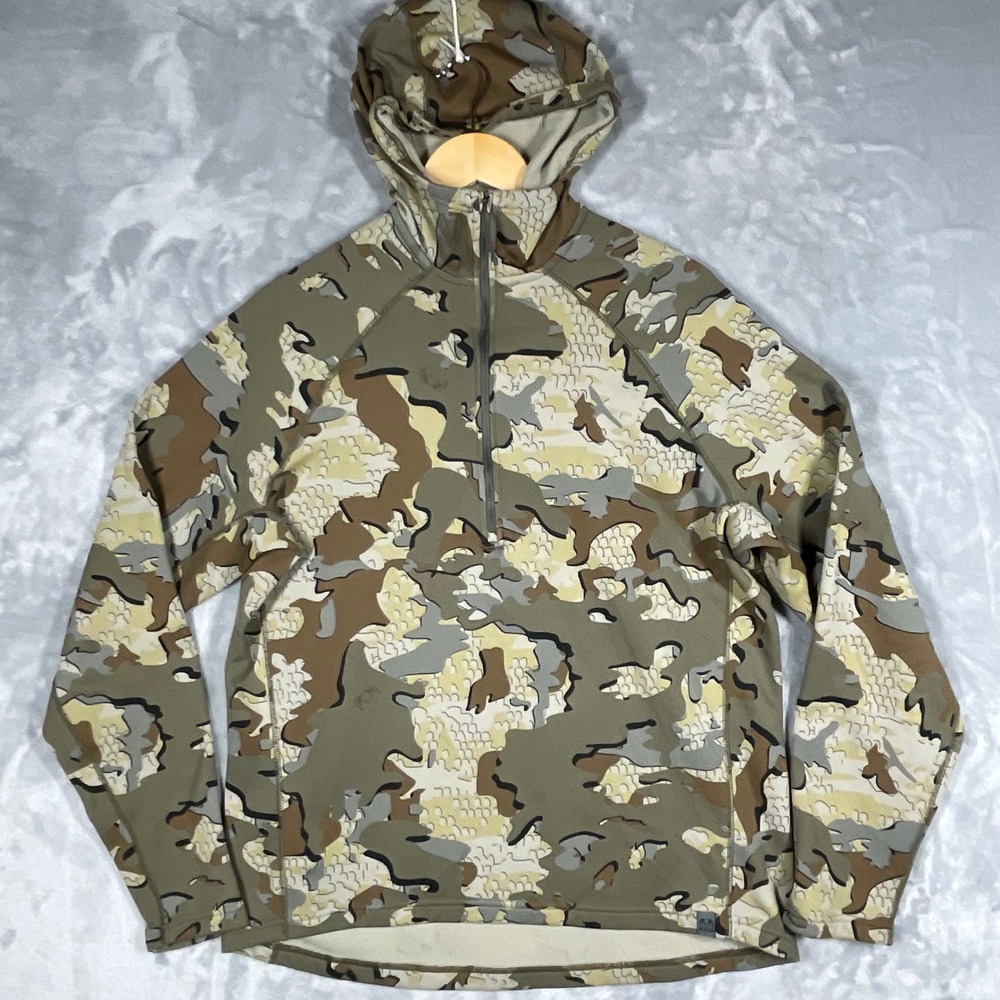 KUIU Peloton 240 1/4 Zip Hoodie Verde 2.0 Camo Hunting Midlayer Mens L